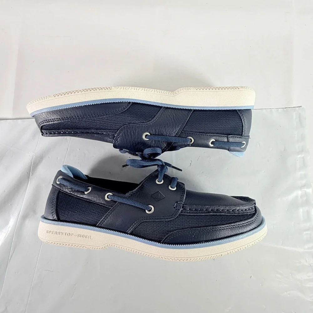 Sperry Surveyor 2-Eye TMBL Navy Leather Boat Shoes Men's Size 11 NIB